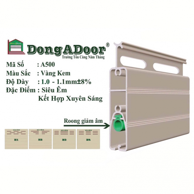 Cửa Cuốn Đông Á - A500 Vàng Kem